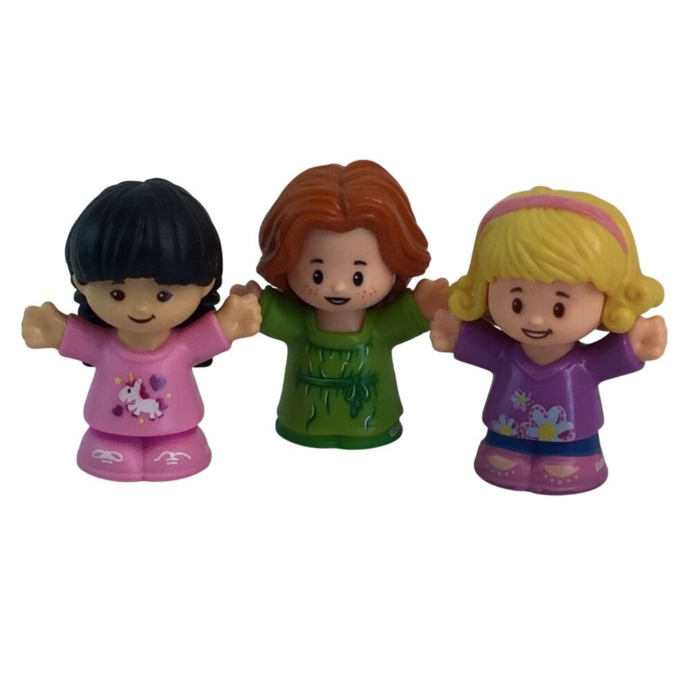 Fisher‎ Price Little People Figures Girl Figures Lot of 3 Blonde Red Head Asian